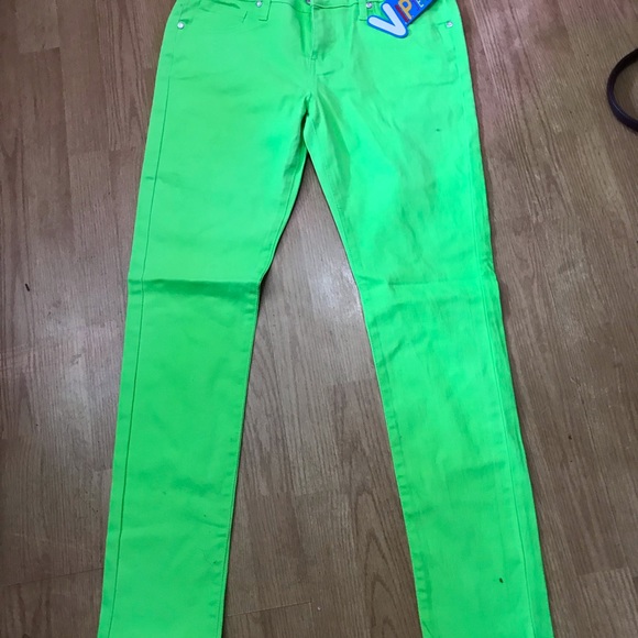 VIP Denim - Lime green skinny jeans
